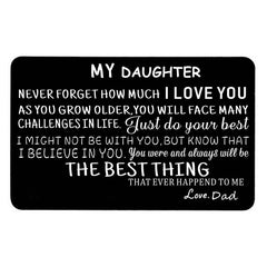 1 Pc Wallet Insert Card For Son Metal Carving Card Gift From Mom Dad