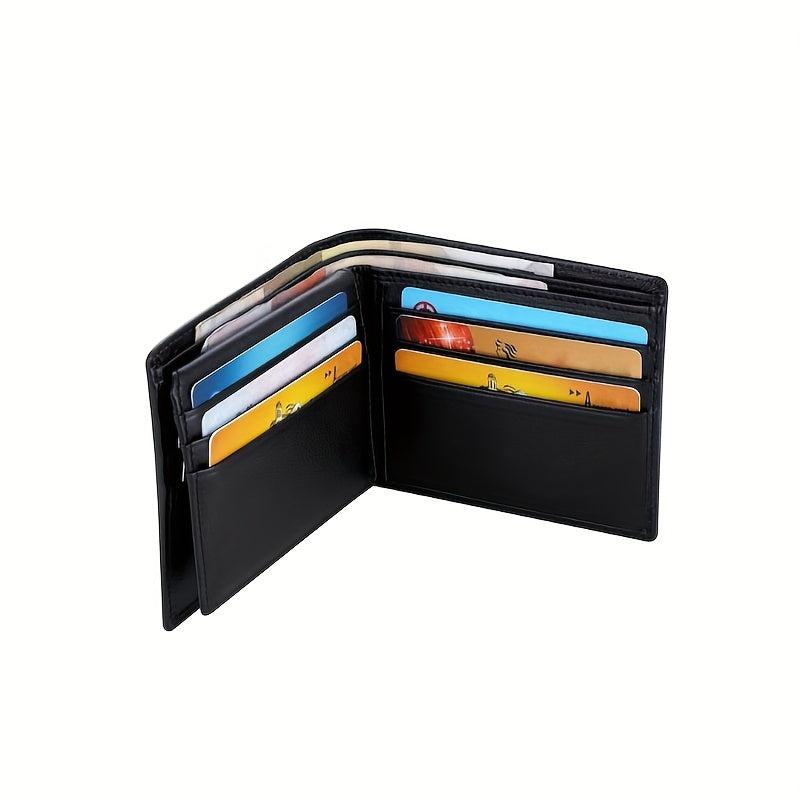 RFID Blocking Leather Wallet For Men Bifold Top Flip Extra Capacity