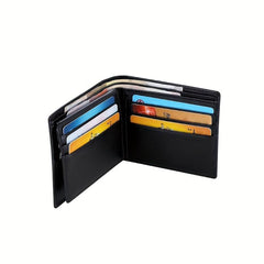 RFID Blocking Leather Wallet For Men Bifold Top Flip Extra Capacity