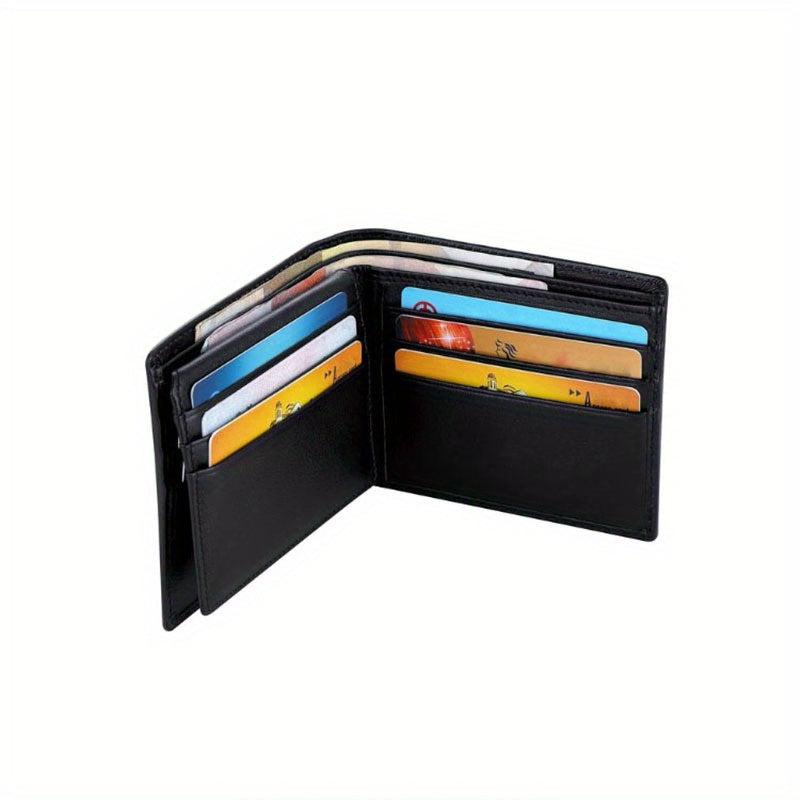 RFID Blocking Leather Wallet For Men Bifold Top Flip Extra Capacity