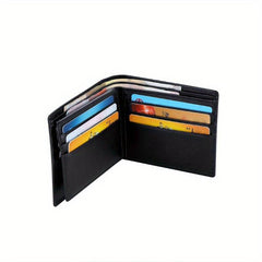 RFID Blocking Leather Wallet For Men Bifold Top Flip Extra Capacity