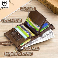 Men's Leather Wallets Large Capacity card Slot Credit Card Wallets Personalized