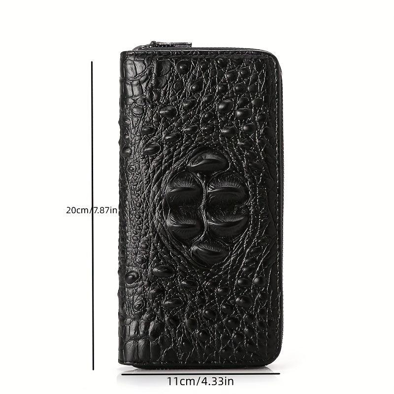 Crocodile Pattern Long Zipper Clutch Handbag