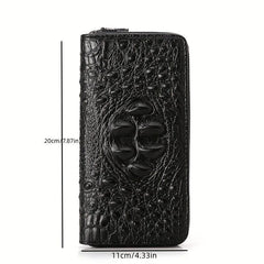 Crocodile Pattern Long Zipper Clutch Handbag