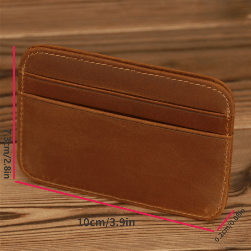Men's Vintage Leather Card Holder Money Clip