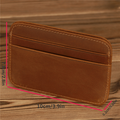Men's Vintage Leather Card Holder Money Clip