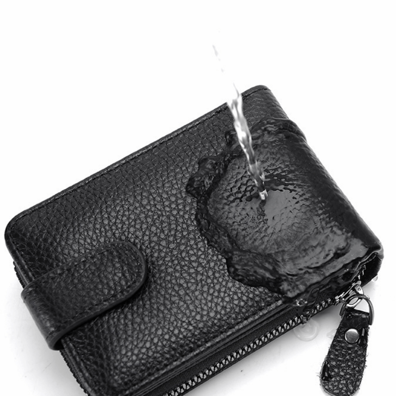 Men's Leather Card Holder Zipper Wallet Coin Purse