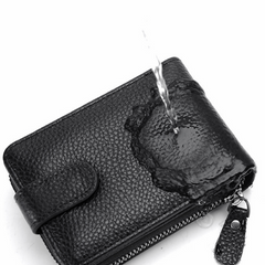 Men's Leather Card Holder Zipper Wallet Coin Purse