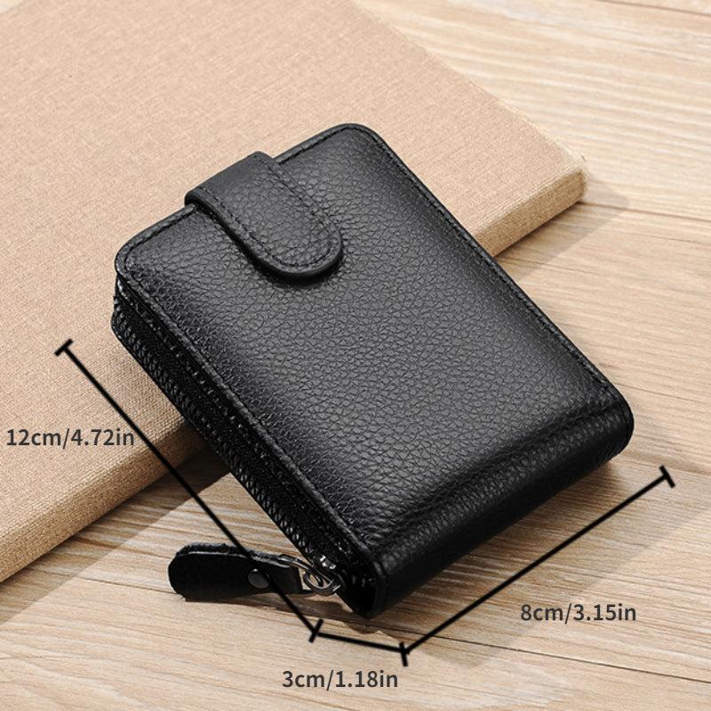 Men's Leather Card Holder Zipper Wallet Coin Purse