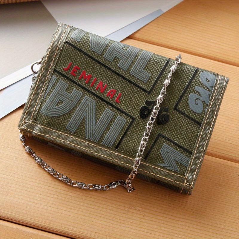 Men's Letter Print Wallet Thin Coin Purse