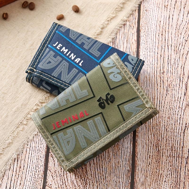 Men's Letter Print Wallet Thin Coin Purse
