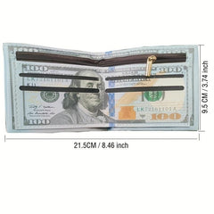 Men's Slim Dollar Wallet Credit Card Holder Funny PU Leather Wallet