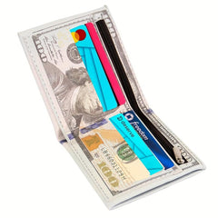 Men's Slim Dollar Wallet Credit Card Holder Funny PU Leather Wallet