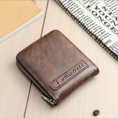 Leather Card Holder Multifunctional Zipper Wallet Purse