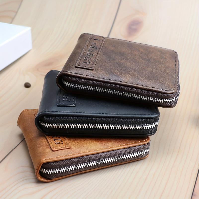 Leather Card Holder Multifunctional Zipper Wallet Purse