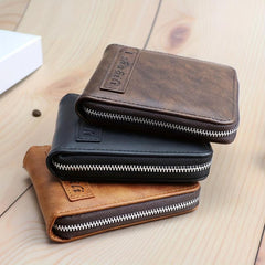 Leather Card Holder Multifunctional Zipper Wallet Purse