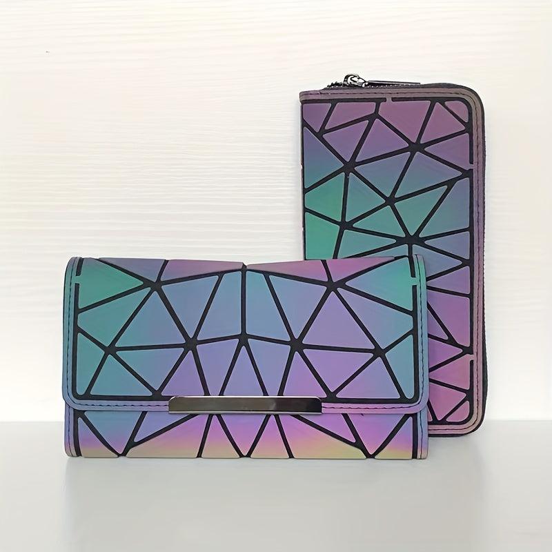 Reflective Trifold Wallet with Coin Purse