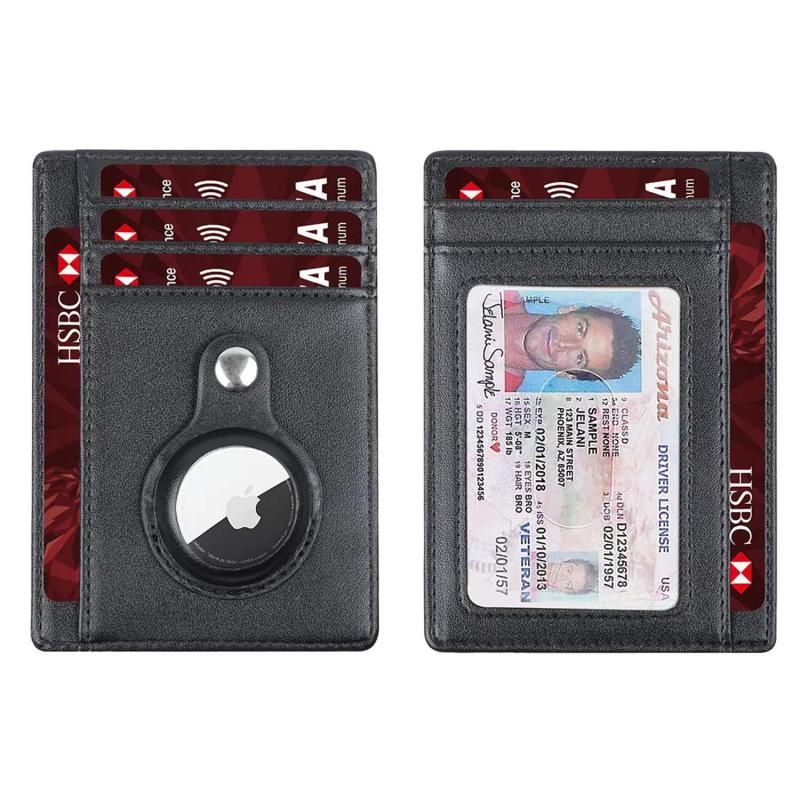Men's Slim Card Holder RFID Blocking with Airtag Holder