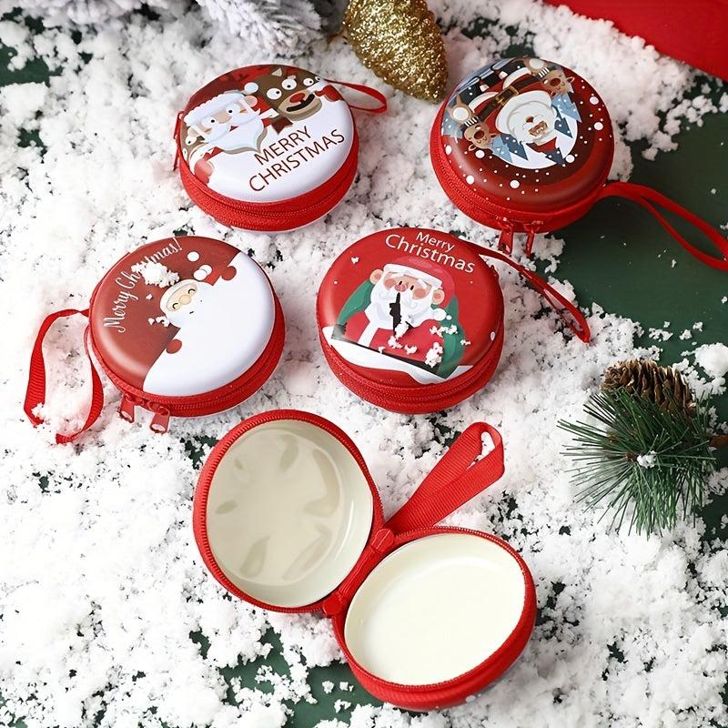 2pcs Christmas Gift Random Round Cartoon Coin Purse Storage Bag