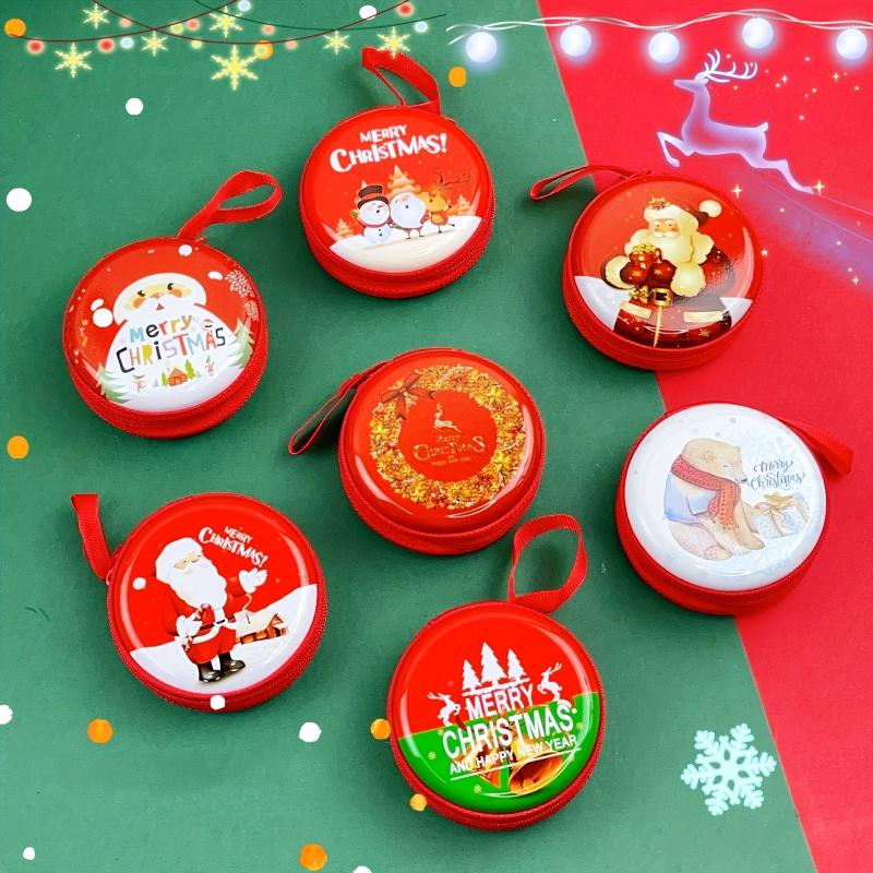 2pcs Christmas Gift Random Round Cartoon Coin Purse Storage Bag