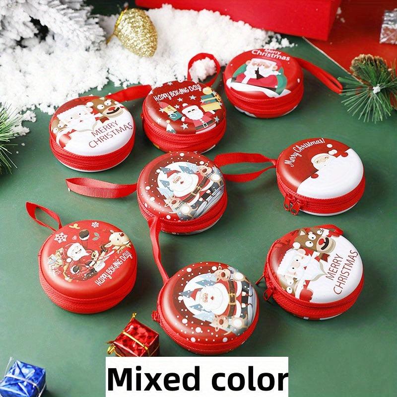 2pcs Christmas Gift Random Round Cartoon Coin Purse Storage Bag