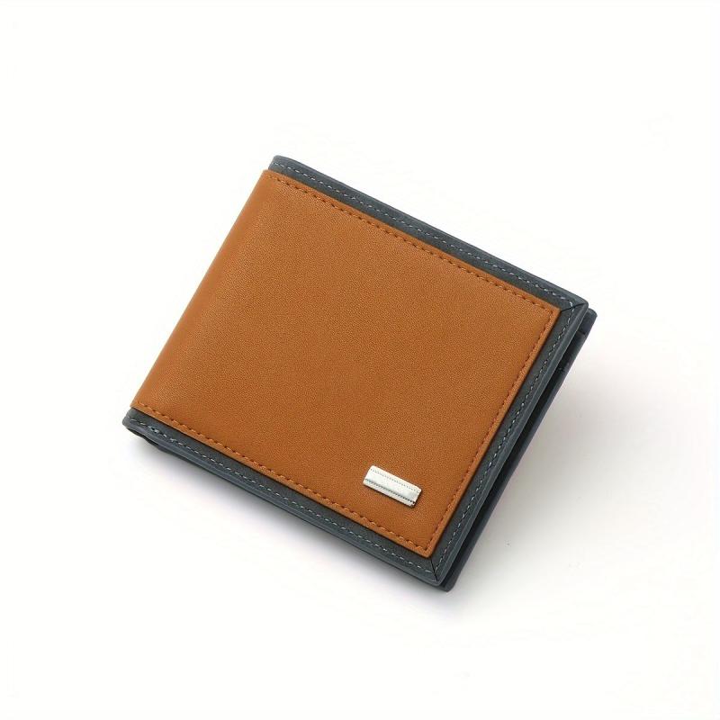 Men's Casual Coin ID Card Short Wallet Solid PU Leather Pocket