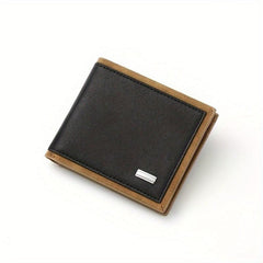 Men's Casual Coin ID Card Short Wallet Solid PU Leather Pocket