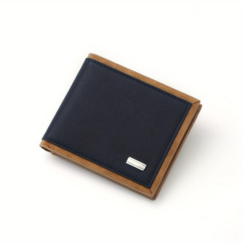 Men's Casual Coin ID Card Short Wallet Solid PU Leather Pocket