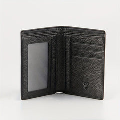 Men's Leather Business Wallet First Layer Cowhide Short Card Holder Wallet