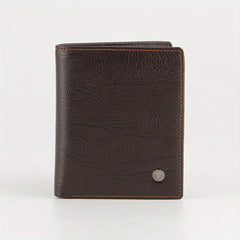 Men's Leather Business Wallet First Layer Cowhide Short Card Holder Wallet