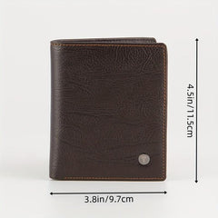 Men's Leather Business Wallet First Layer Cowhide Short Card Holder Wallet