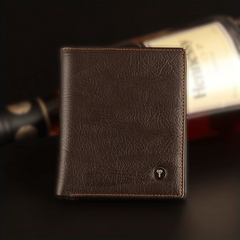 Men's Leather Business Wallet First Layer Cowhide Short Card Holder Wallet