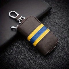 Men's Leather Car Key Holder Zipper Remote Key Bag Holder