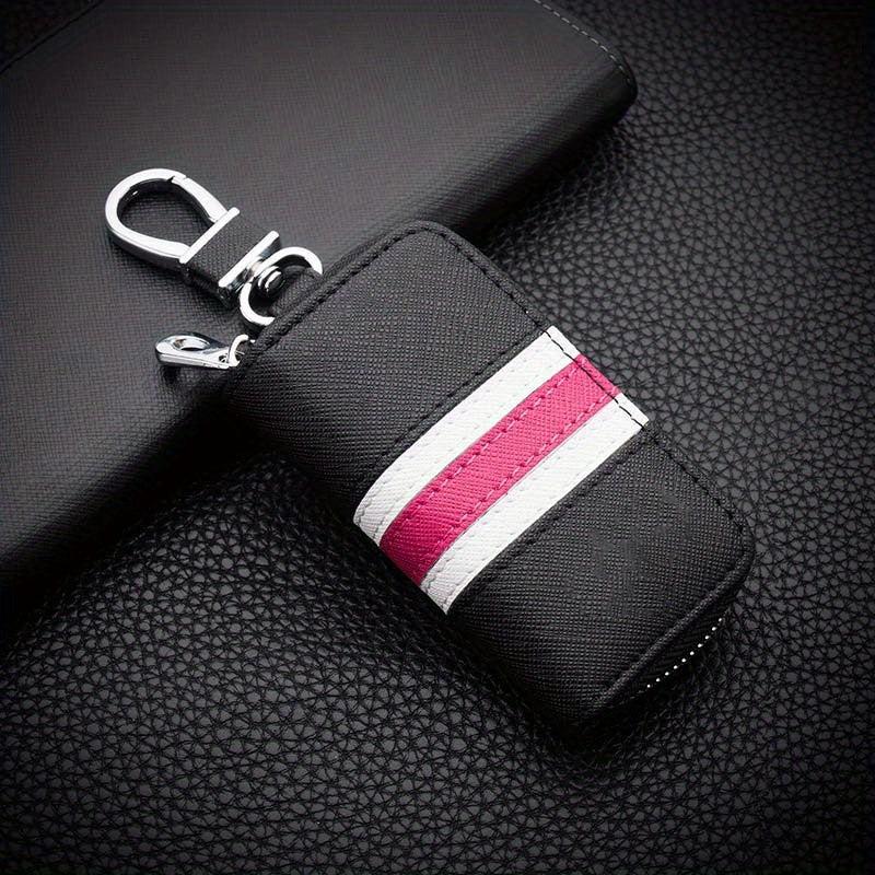 Men's Leather Car Key Holder Zipper Remote Key Bag Holder