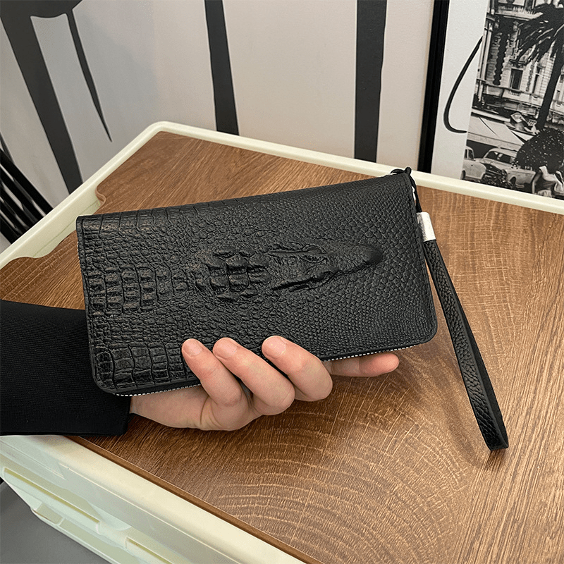 Crocodile Pattern Clutch Bag Large Capacity Handbag