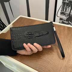 Crocodile Pattern Clutch Bag Large Capacity Handbag