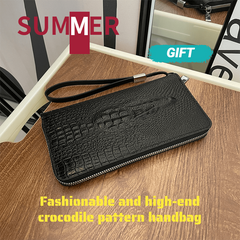 Crocodile Pattern Clutch Bag Large Capacity Handbag