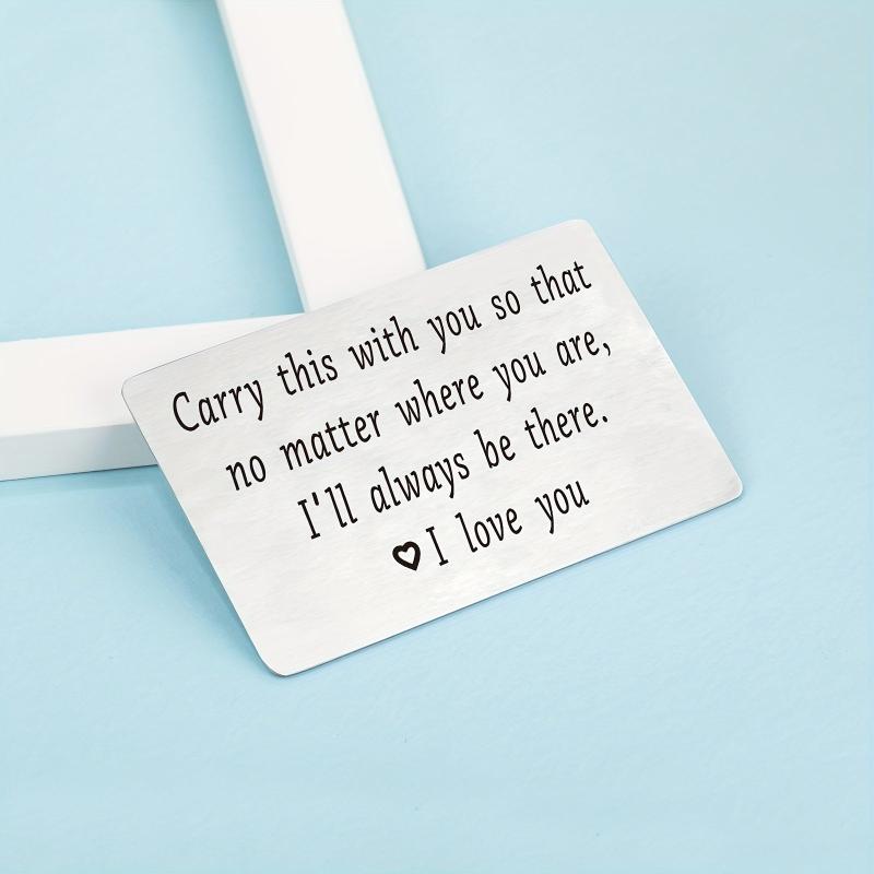 Metal Wallet Insert Card Gift For Husband To My Man Anniversary Engraved Card