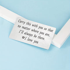 Metal Wallet Insert Card Gift For Husband To My Man Anniversary Engraved Card
