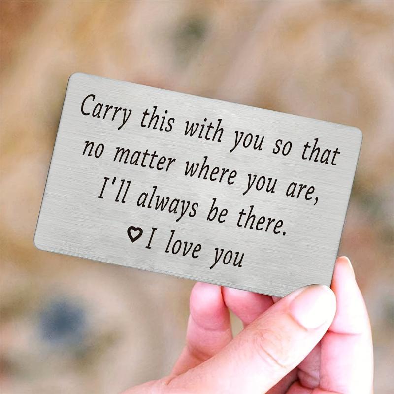 Metal Wallet Insert Card Gift For Husband To My Man Anniversary Engraved Card