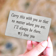 Metal Wallet Insert Card Gift For Husband To My Man Anniversary Engraved Card