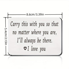 Metal Wallet Insert Card Gift For Husband To My Man Anniversary Engraved Card