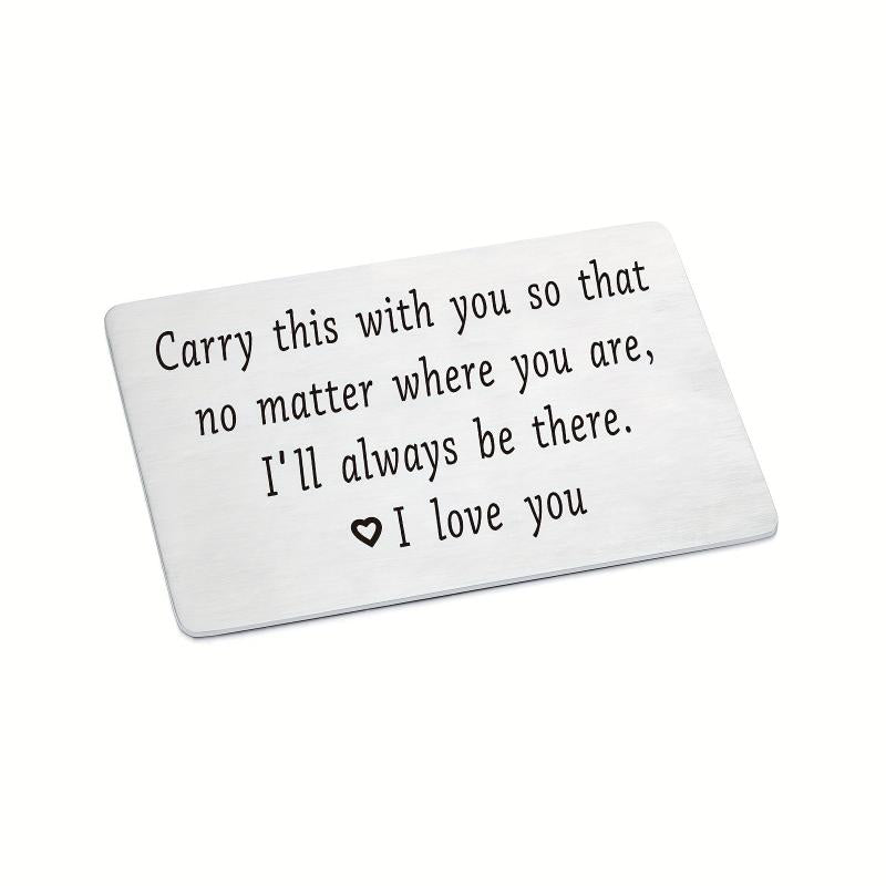 Metal Wallet Insert Card Gift For Husband To My Man Anniversary Engraved Card