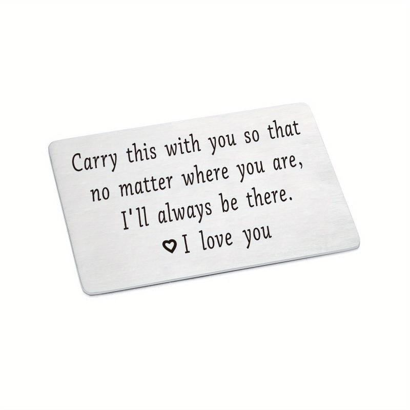 Metal Wallet Insert Card Gift For Husband To My Man Anniversary Engraved Card
