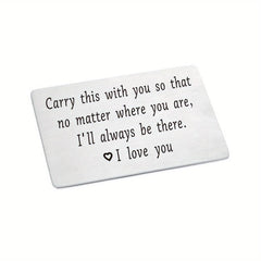 Metal Wallet Insert Card Gift For Husband To My Man Anniversary Engraved Card