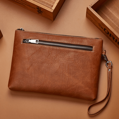 Men's Clutch Bag Envelope Handbag Large Capacity Wristlet PU Card Holder
