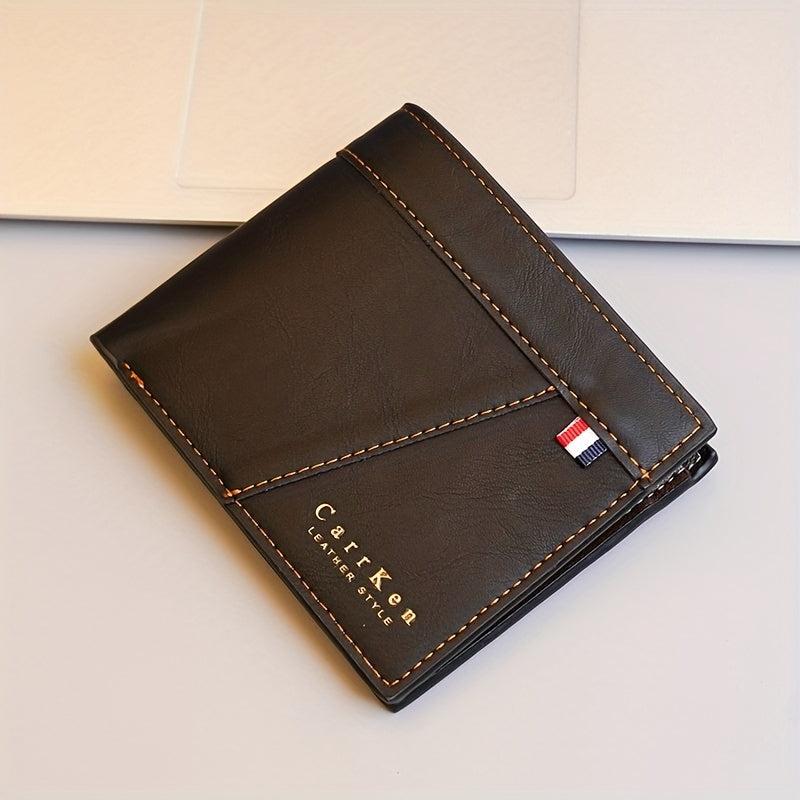 Men's PU Leather Short Wallet Card Holder