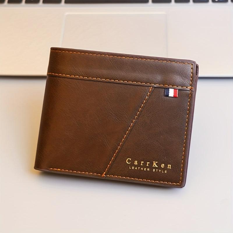 Men's PU Leather Short Wallet Card Holder