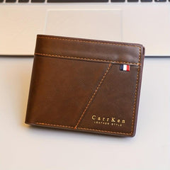 Men's PU Leather Short Wallet Card Holder