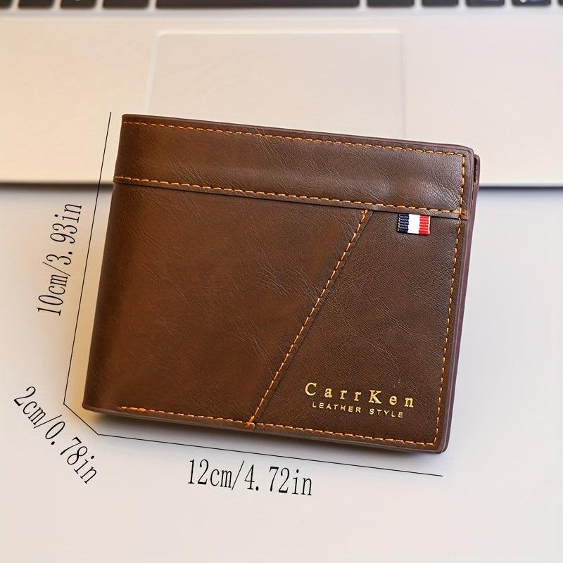 Men's PU Leather Short Wallet Card Holder